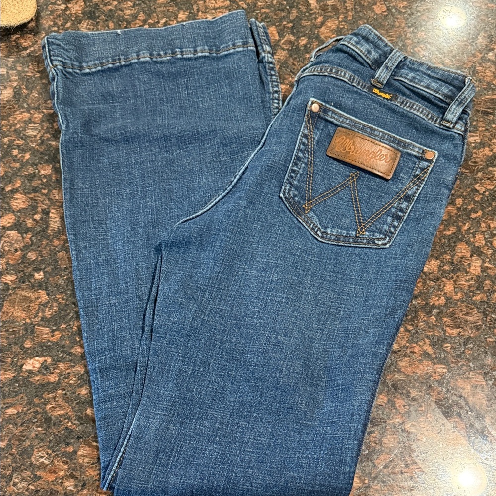 Wrangler Mae Trouser Flare/Wide-Leg Classic Blue Jeans 27x34